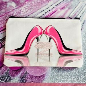 Pink and Black High Heel Cosmetic Bag-NWOT